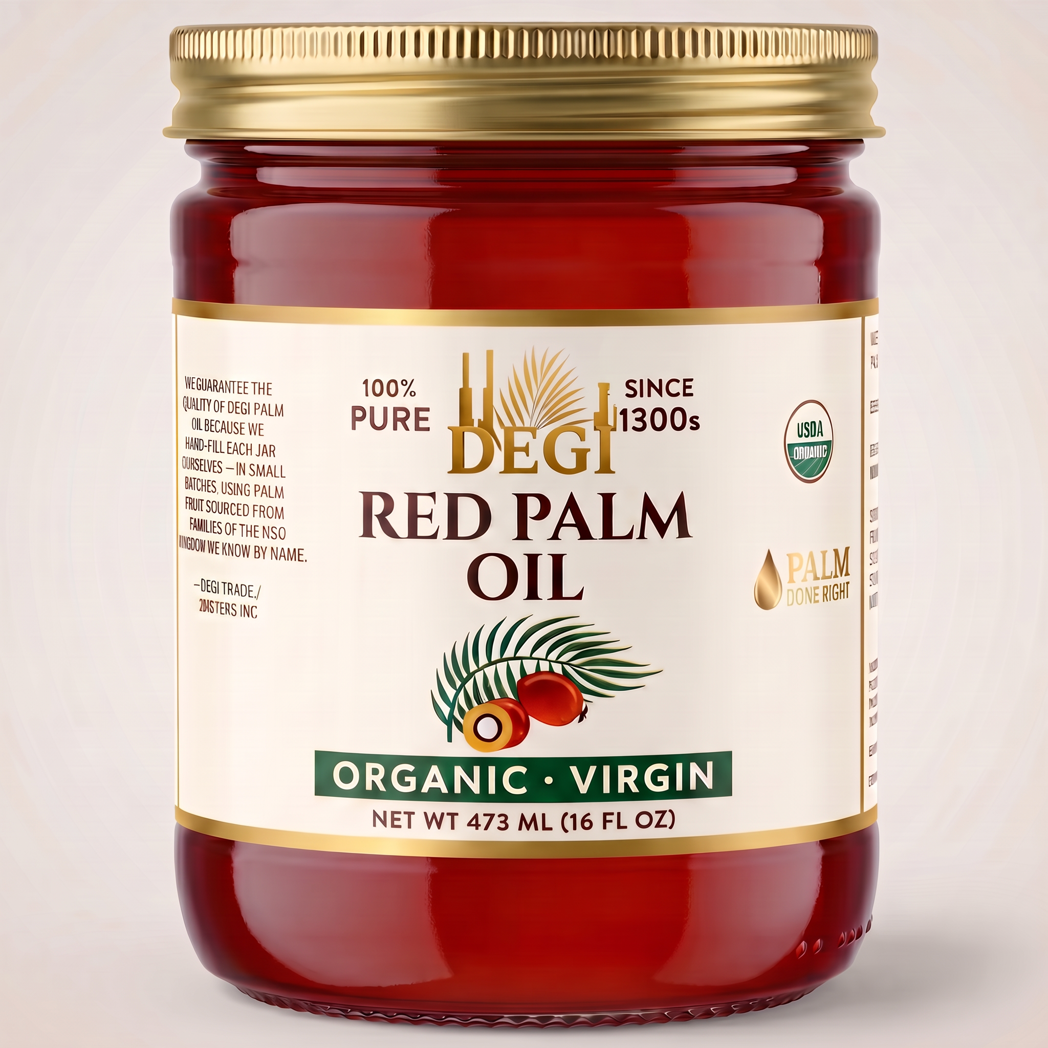DEGI Palm Oil Clear Glass jar — front label